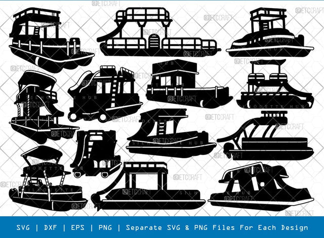 Double Decker Pontoon Silhouette, Pontoon SVG, Pontoon Boats Svg, Lake Life Svg, Pontoon Bundle, SB00913 SVG ETC Craft 