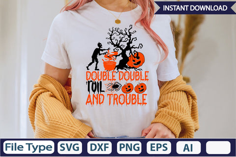 Double Double Toil And Trouble SVG Cut File SVGs,Quotes and Sayings,Food & Drink,On Sale, Print & Cut SVG DesignPlante 503 
