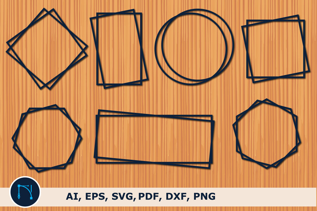 Double Frame SVG, Square Frame Bundle - So Fontsy