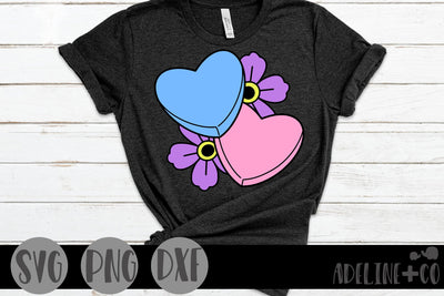 double heart and flowers, Valentine's Day SVG Adeline&co 