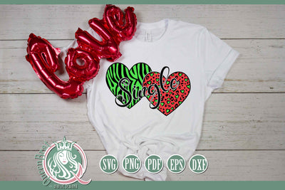 Double Heart Single SVG SVG QueenBrat Digital Designs 