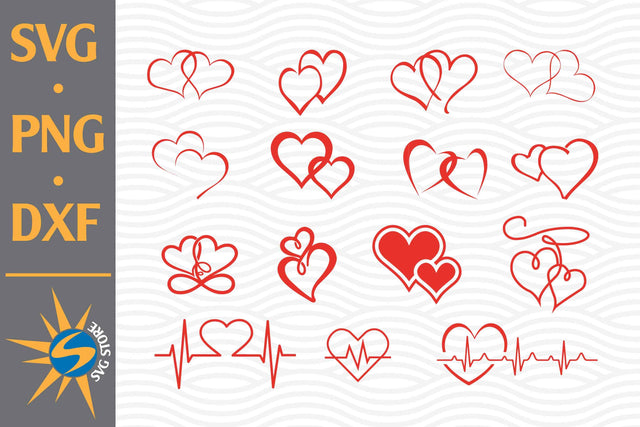 Double Heart SVG, PNG, DXF Digital Files Include SVG SVGStoreShop 