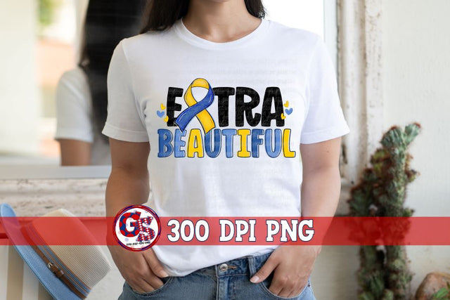 Down Syndrome Extra Beautiful PNG For Sublimation Sublimation Greedy Stitches 