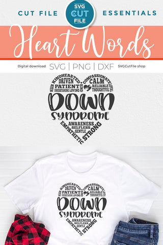 Down syndrome svg, down syndrome awareness svg, down syndrome heart, svg dxf png, subway art svg, downs syndrome svg, cricut svg SVG SVG Cut File 