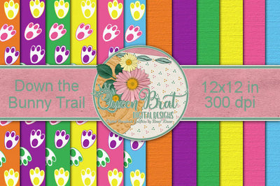 Down The Bunny Trail Papers Digital Pattern QueenBrat Digital Designs 