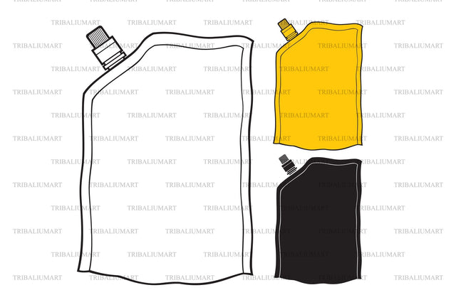 Doypack foil food or drink bag packaging SVG TribaliumArtSF 