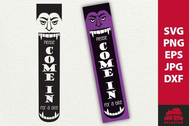 Dracula / Vampire Halloween Porch Sign | SVG EPS JPG PNG DXF SVG Bow Wow Creative 