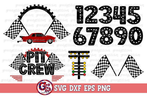 Drag Racing Birthday Bundle SVG DXF EPS PNG SVG Greedy Stitches 