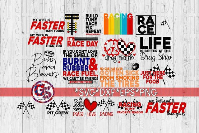 Drag Racing Bundle SVG DXF EPS PNG SVG Greedy Stitches 