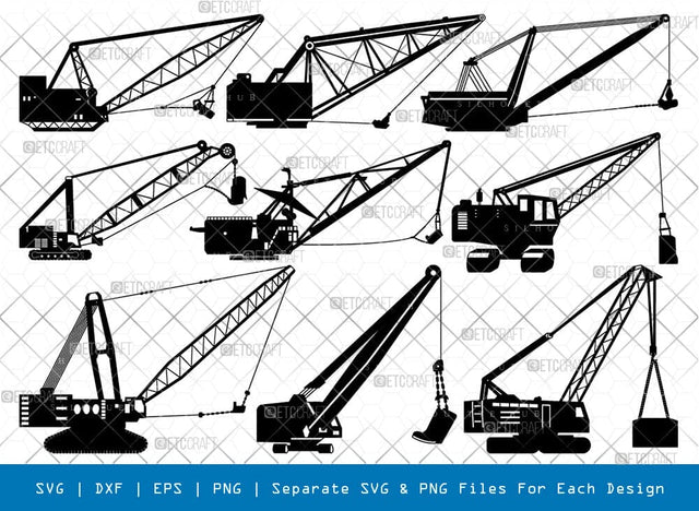 Dragline Excavator Silhouette, Dragline Excavator SVG, Heavy Equipment Svg, Construction Svg, Excavator Bundle, SB00914 SVG ETC Craft 