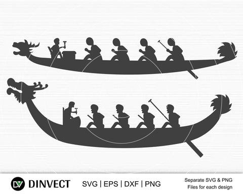 Dragon Boat Racing SVG, Dragon boat Svg, Dragon Boat Racing silhouettes,Dragon boat festival, Dragon boat Cut files, Dragon boat silhouettes SVG Dinvect 