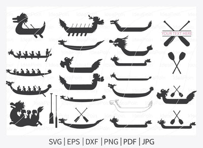 Dragon boat Svg, Dragon boat festival, Dragon boat Racing Silhouetters, Dragon boat Oar, Rowing Svg, Paddle Clipart, Dragon boat Racing Svg SVG Dinvect 