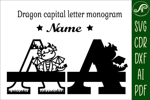 Dragon Capital Monogram Letter A SVG Cut SVG APInspireddesigns 