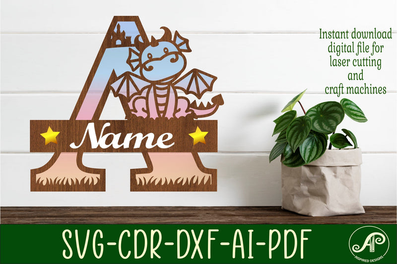 Dragon Capital Monogram Letter A SVG Cut SVG APInspireddesigns 