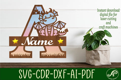 Dragon Capital Monogram Letter A SVG Cut SVG APInspireddesigns 