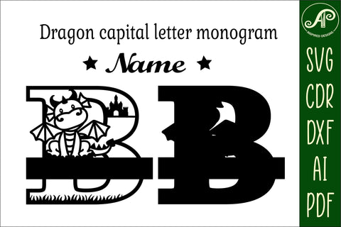 Dragon Capital Monogram Letter B SVG Cut SVG APInspireddesigns 