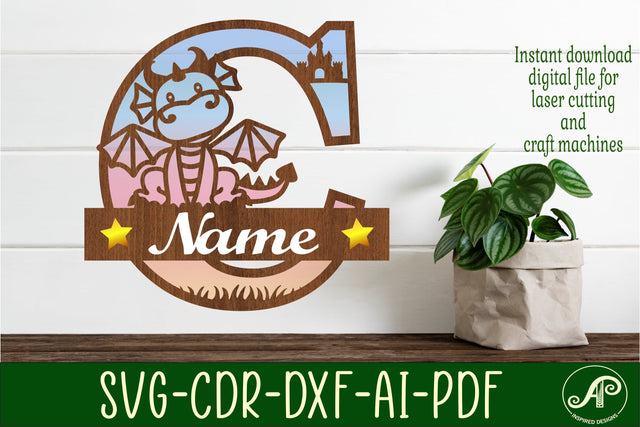 Dragon Capital Monogram Letter C SVG Cut SVG APInspireddesigns 