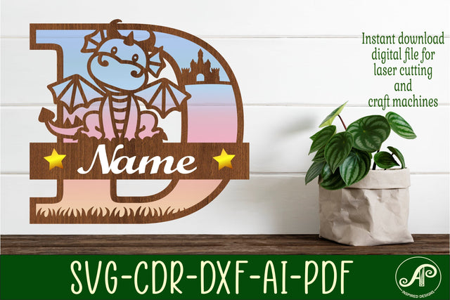 Dragon Capital Monogram Letter D SVG Cut SVG APInspireddesigns 