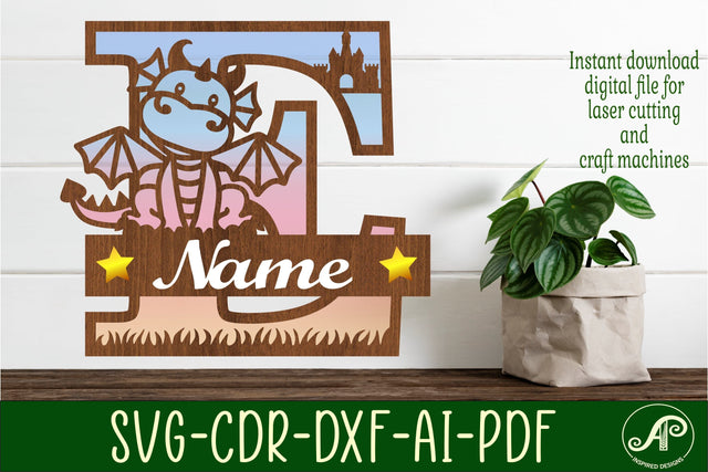 Dragon Capital Monogram Letter E SVG Cut SVG APInspireddesigns 