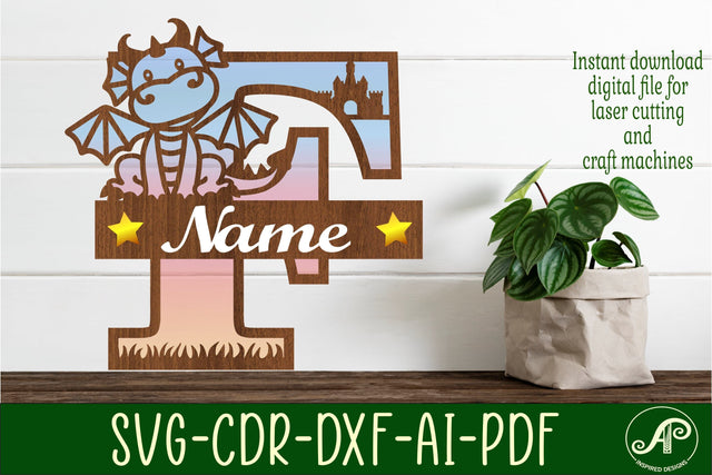 Dragon Capital Monogram Letter F SVG Cut SVG APInspireddesigns 
