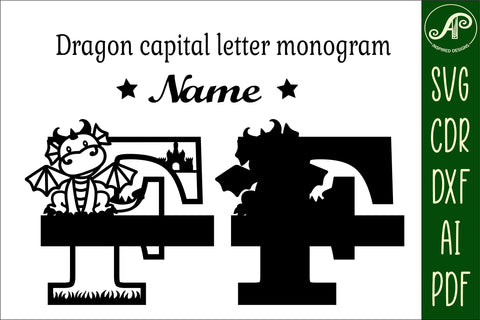 Dragon Capital Monogram Letter F SVG Cut SVG APInspireddesigns 