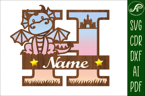 Dragon Capital Monogram Letter H SVG Cut SVG APInspireddesigns 