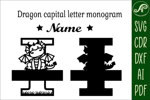 Dragon Capital Monogram Letter I SVG Cut SVG APInspireddesigns 