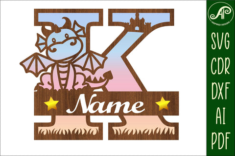 Dragon Capital Monogram Letter K SVG Cut SVG APInspireddesigns 