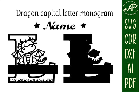 Dragon Capital Monogram Letter L SVG Cut SVG APInspireddesigns 