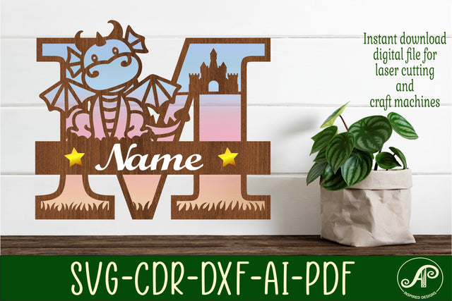 Dragon Capital Monogram Letter M SVG Cut SVG APInspireddesigns 