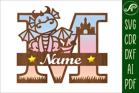 Dragon Capital Monogram Letter M SVG Cut SVG APInspireddesigns 