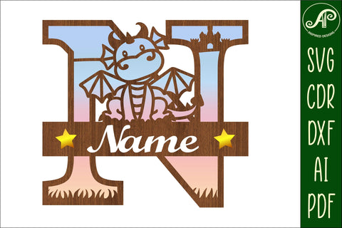 Dragon Capital Monogram Letter N SVG Cut SVG APInspireddesigns 