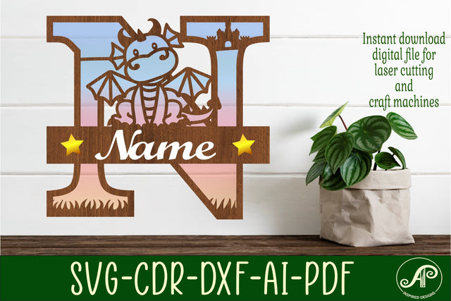 Dragon Capital Monogram Letter N SVG Cut SVG APInspireddesigns 