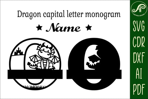 Dragon Capital Monogram Letter O SVG Cut SVG APInspireddesigns 