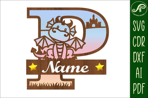 Dragon Capital Monogram Letter P SVG Cut SVG APInspireddesigns 