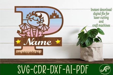 Dragon Capital Monogram Letter P SVG Cut SVG APInspireddesigns 