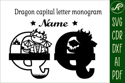 Dragon Capital Monogram Letter Q SVG Cut SVG APInspireddesigns 