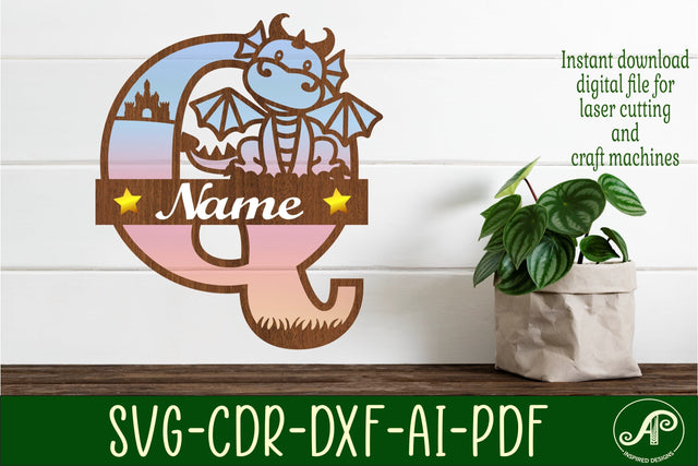 Dragon Capital Monogram Letter Q SVG Cut SVG APInspireddesigns 