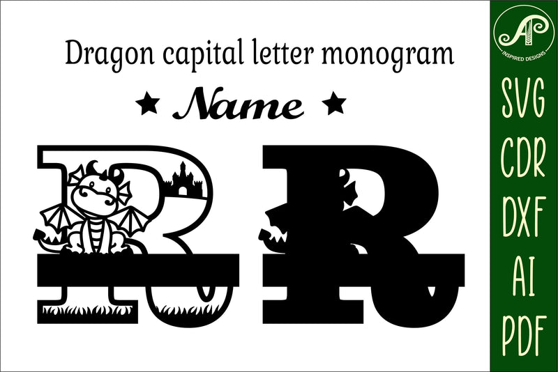 Dragon Capital Monogram Letter R SVG Cut - So Fontsy