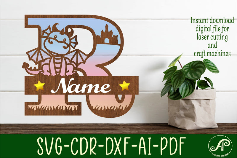 Dragon Capital Monogram Letter R SVG Cut SVG APInspireddesigns 