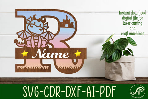 Dragon Capital Monogram Letter R SVG Cut SVG APInspireddesigns 