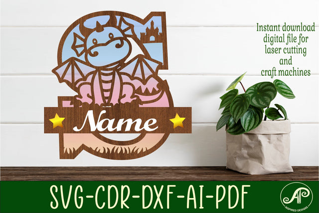 Dragon Capital Monogram Letter S SVG Cut SVG APInspireddesigns 