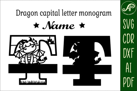 Dragon Capital Monogram Letter T SVG Cut SVG APInspireddesigns 