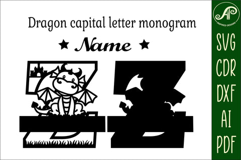 Dragon Capital Monogram Letter Z SVG Cut SVG APInspireddesigns 