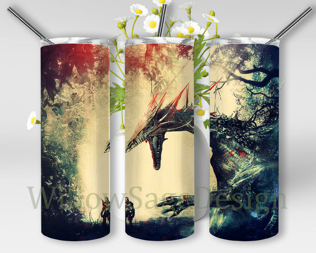 Dragon Design Tumbler Png, Dragon 20oz Skinny Tumbler, Imaginary Animals Design Png, Dragon Sublimation Design, Digital Download Sublimation WillowSageDesign 