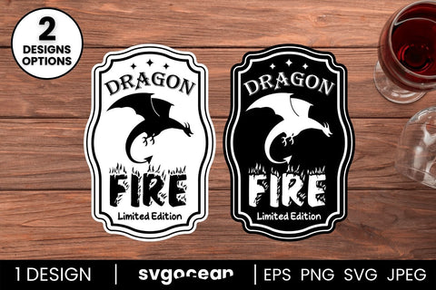 Dragon Fire Bottle Labels Svg SVG SvgOcean 