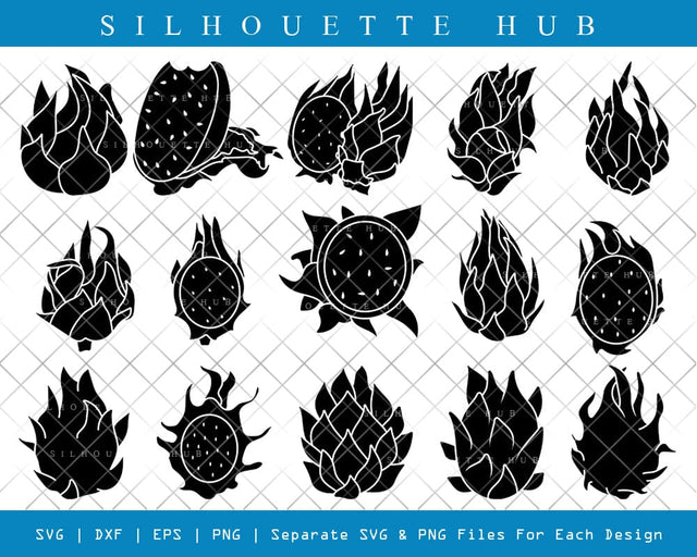 Dragon Fruit Silhouette, Dragon Fruit SVG, Fruits Svg, Summer Fruit Svg, American Fruit Svg, Dragon Fruit Bundle, SB00847 SVG ETC Craft 
