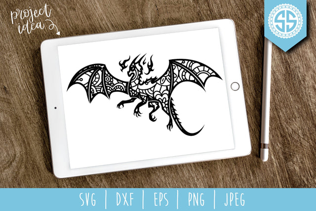 Dragon Mandala Zentangle SVG SavoringSurprises 