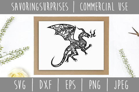 Dragon Mandala Zentangle SVG SavoringSurprises 