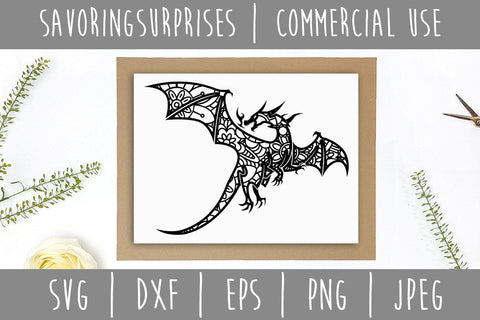 Dragon Mandala Zentangle SVG SavoringSurprises 